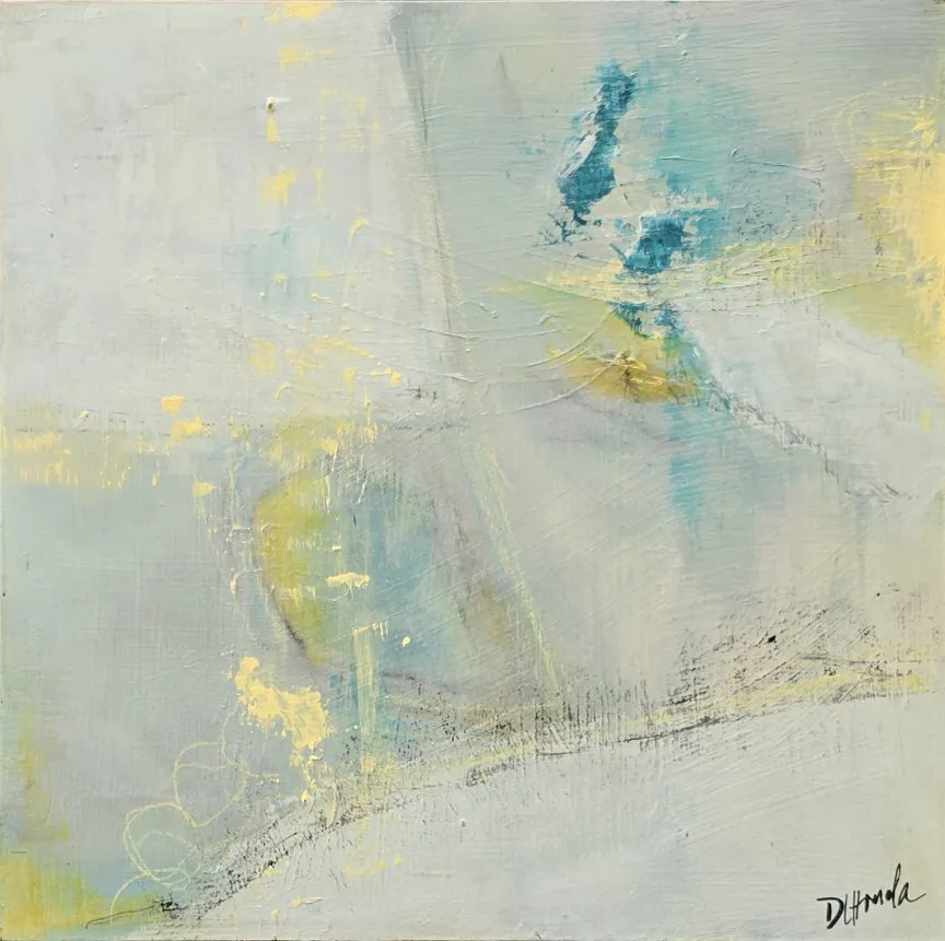 Beyond, acrylic on cradled wood panel, 12 in × 12 in, by Debbi Homola