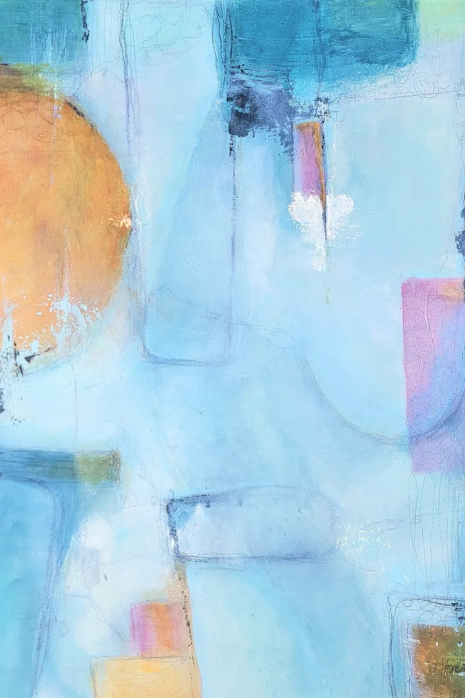 Boundaries, acrylic on cradled wood panel, 24 in × 18 in, by Debbi Homola