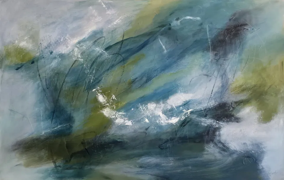 “Echoes”, an original abstract painting by Debbi Homola