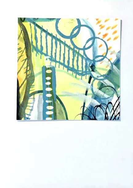 Notecard 03, original abstract on watercolor paper, 6 in × 4 in, by Debbi Homola