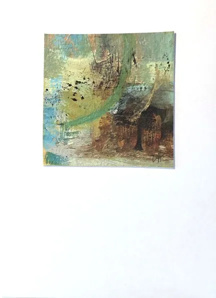 Notecard 07, original abstract on watercolor paper, 6 in × 4 in, by Debbi Homola