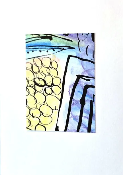 Notecard 11, original abstract on watercolor paper, 6 in × 4 in, by Debbi Homola