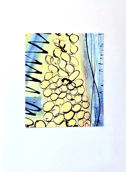 Notecard 15, original abstract on watercolor paper, 6 in × 4 in, by Debbi Homola
