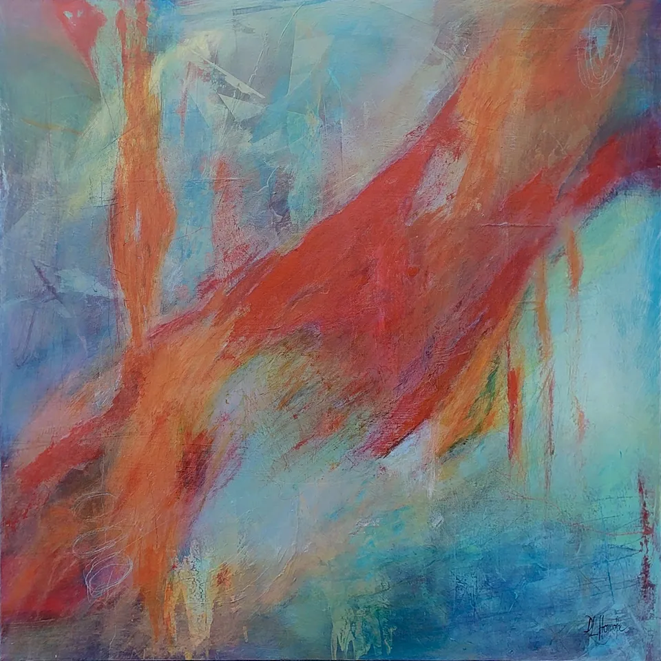 Perseverance, sold original abstract painting by Debbi Homola, 30 in × 30 in