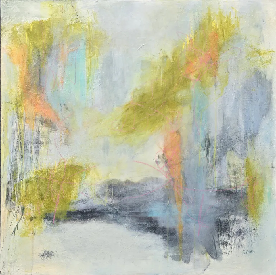 “Spring Awakening”, an original abstract painting by Debbi Homola