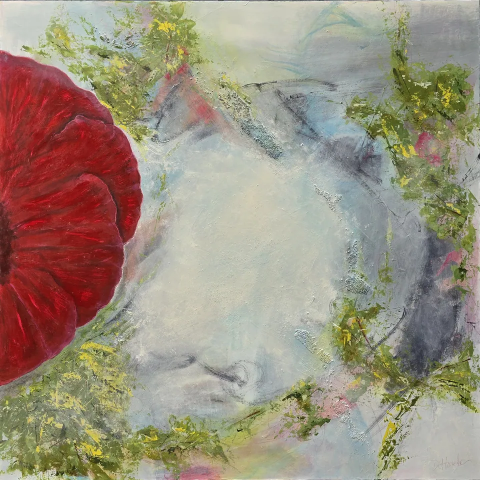 “Summer's Last Bloom”, an original abstract painting by Debbi Homola